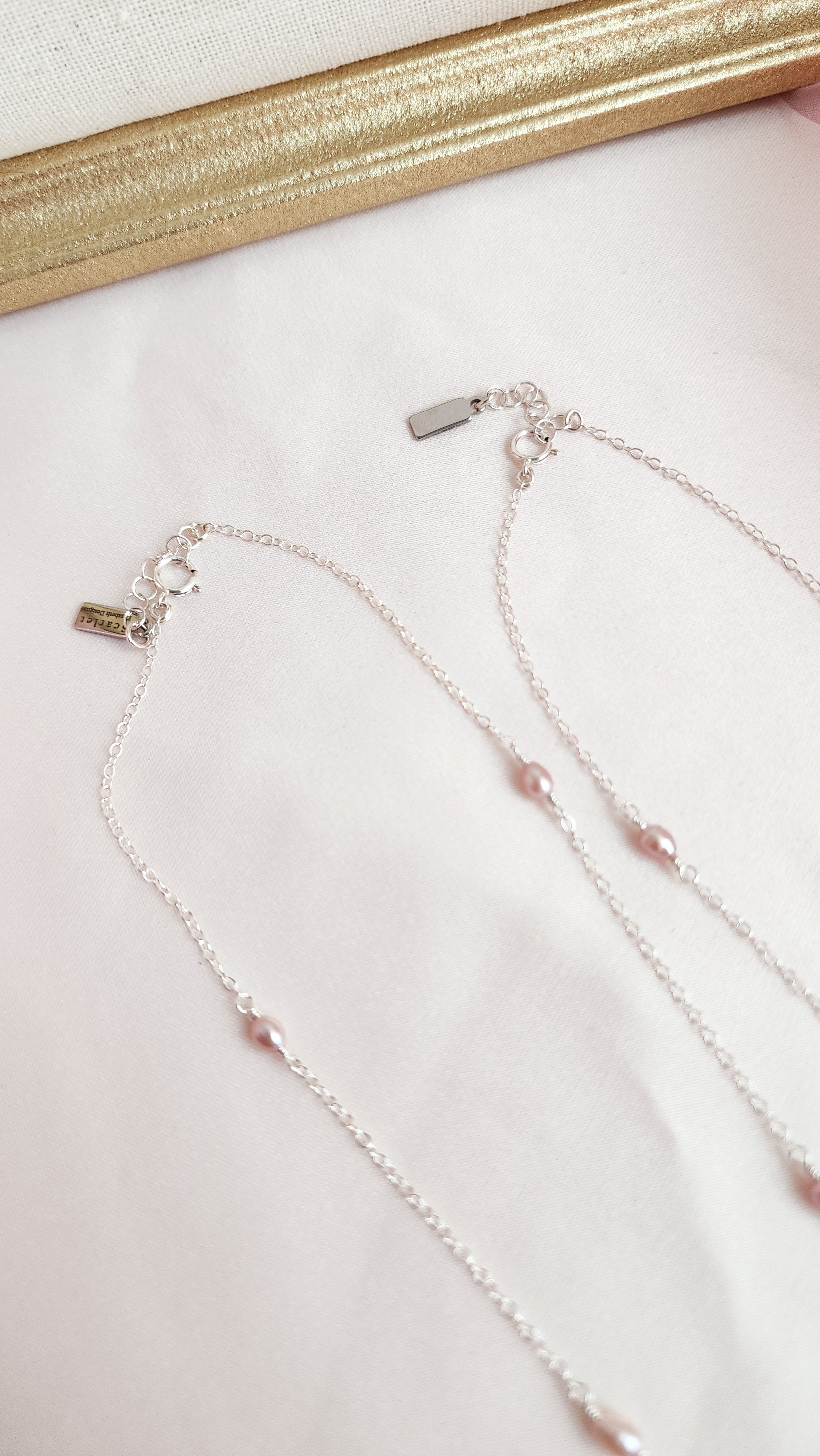Pink Pearl Sterling Silver Necklace