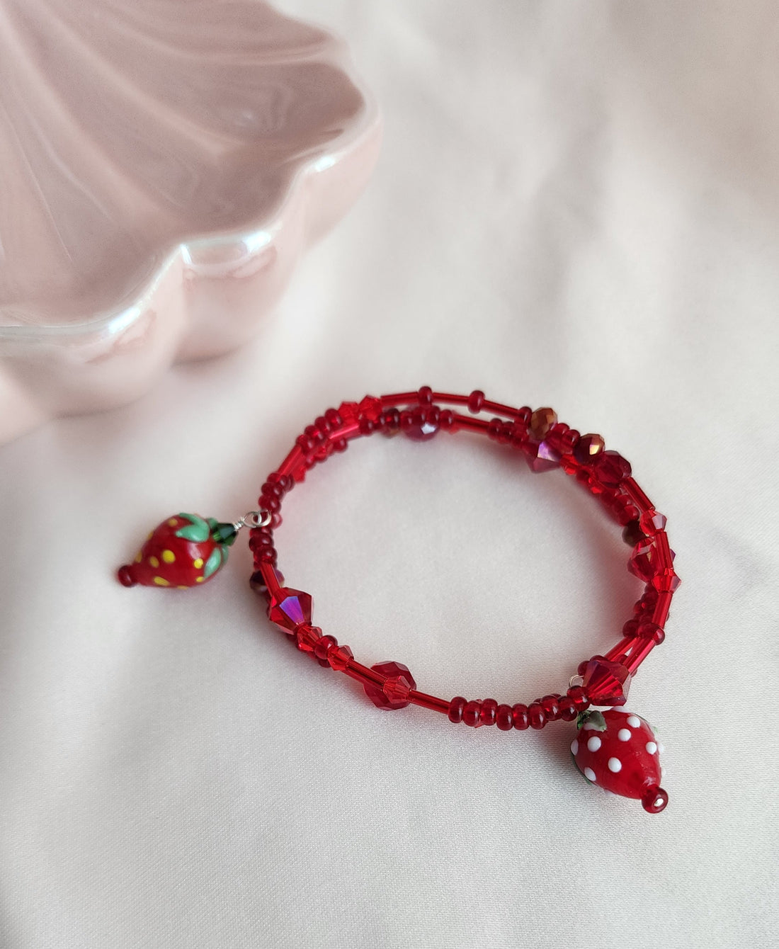 Strawberry Memory Wire Bracelet