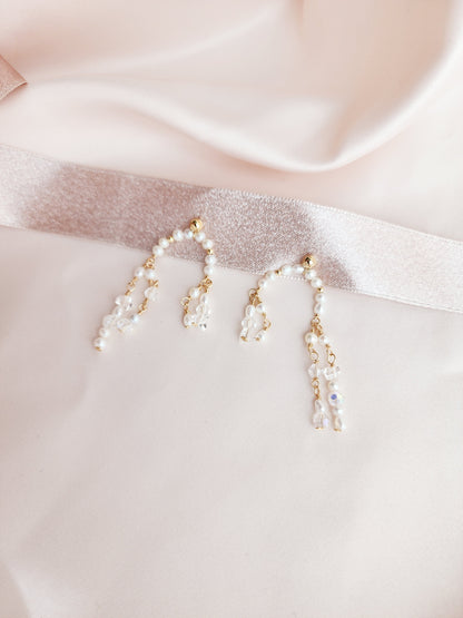 Crystal Pearl Cascading Statement Studs | Audrey Statement Studs