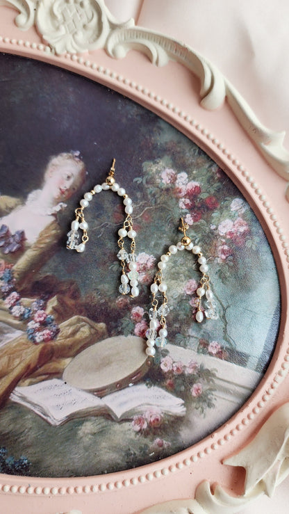 Crystal Pearl Cascading Statement Studs | Audrey Statement Studs