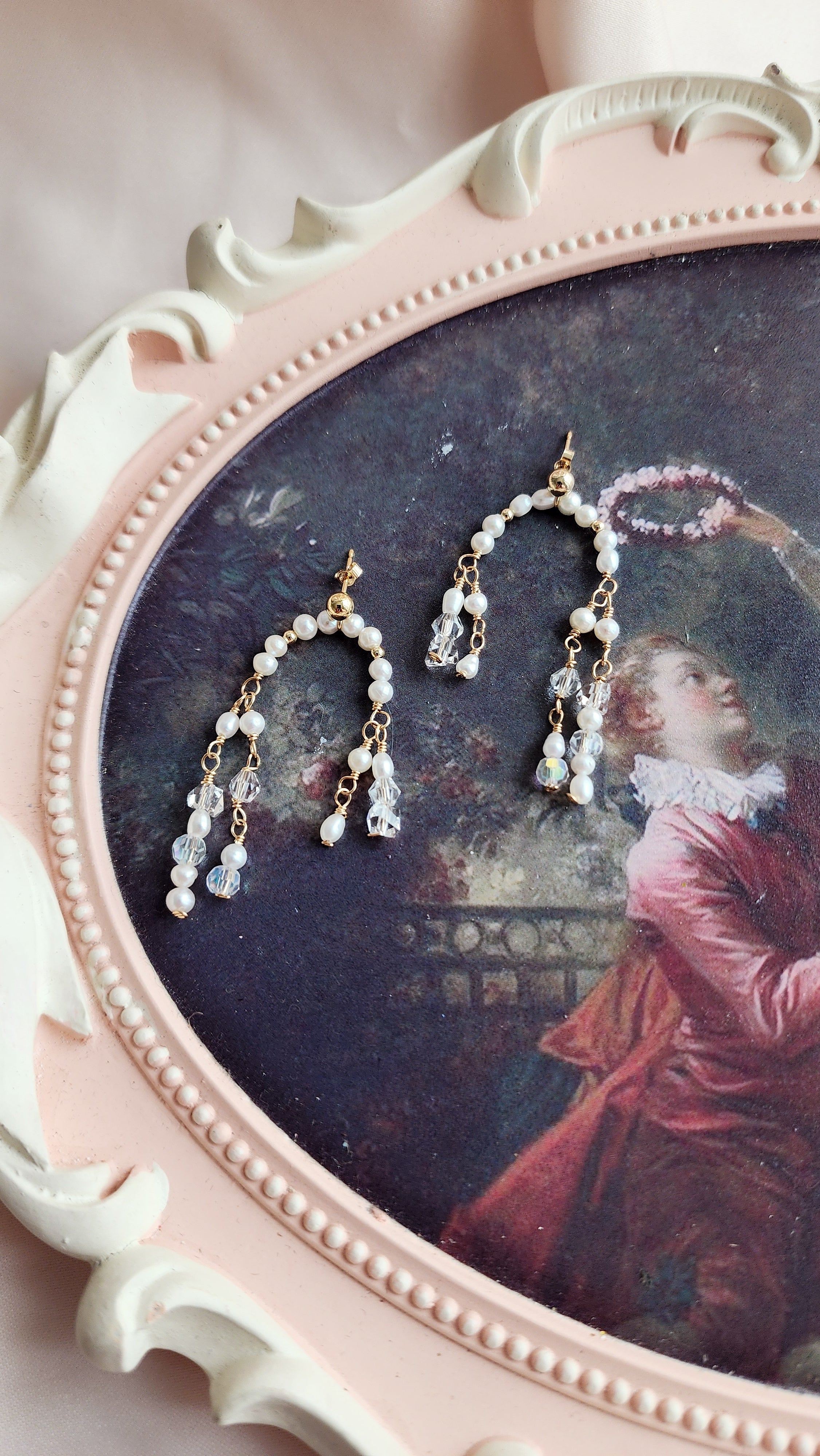 Crystal Pearl Cascading Statement Studs | Audrey Statement Studs