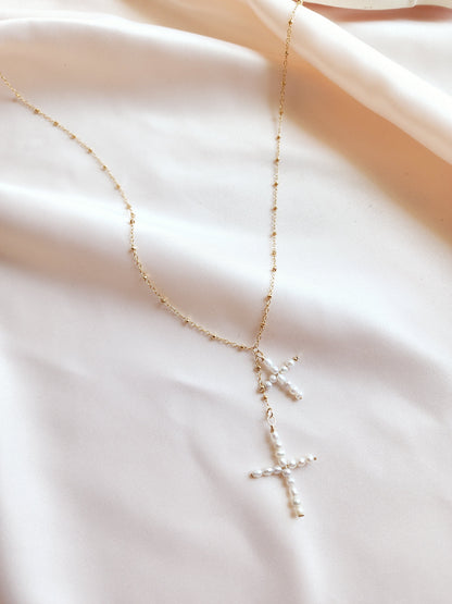 Pearl Cross Necklace