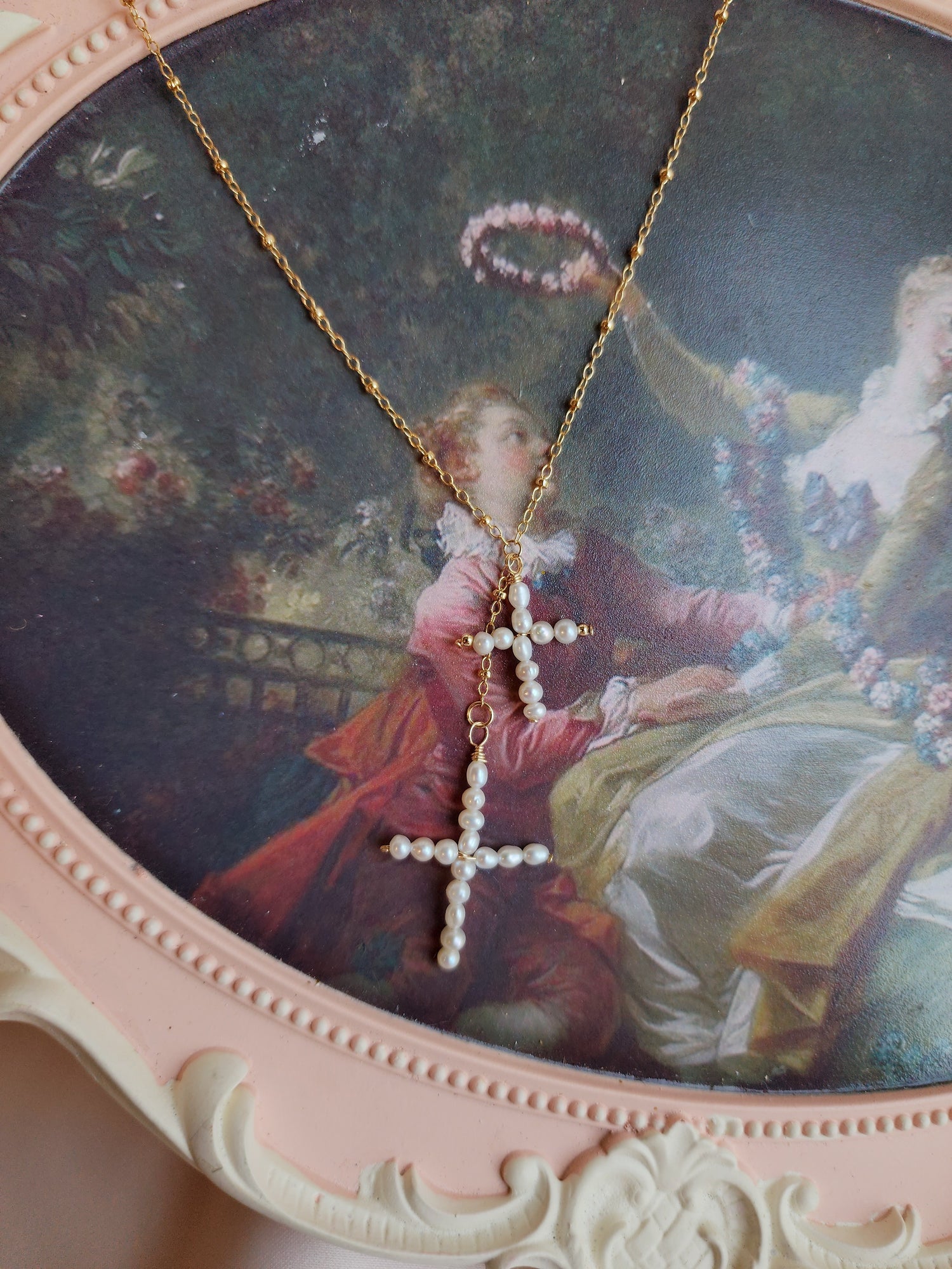 Pearl Cross Necklace