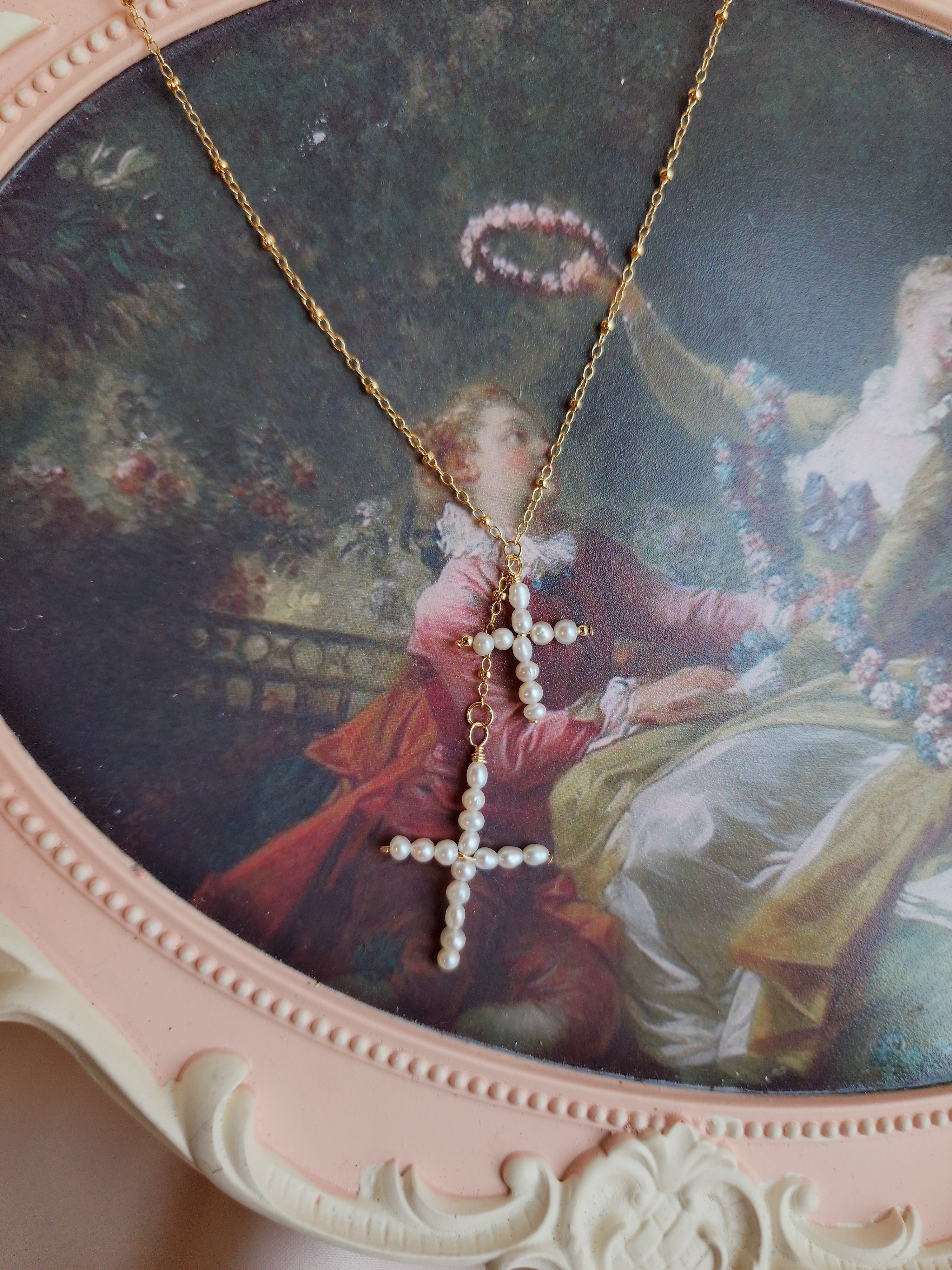 Pearl Cross Necklace