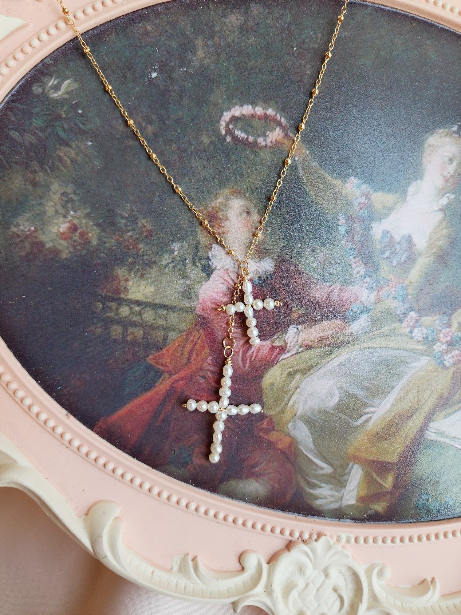 Pearl Cross Necklace