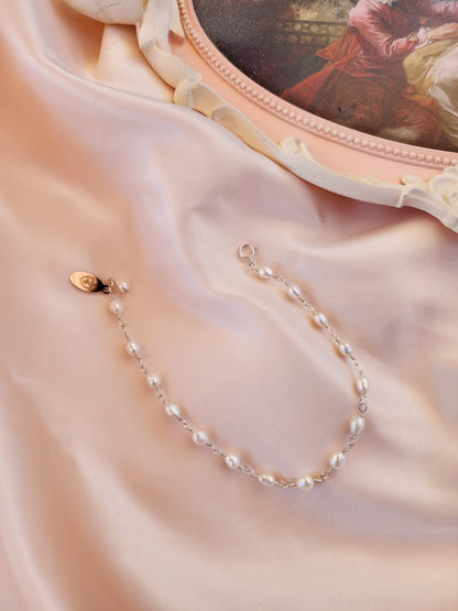Linked Pearl Bracelet | Paris Pearl Bracelet Sterling Silver &amp; 14kt Gold Fill