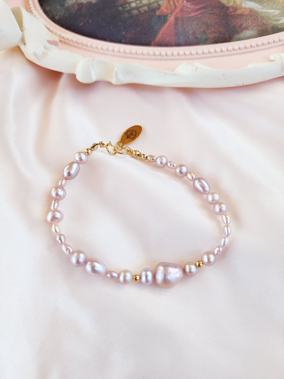 Lavender Pink Pearl Bracelet