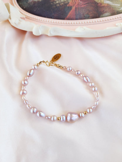 Lavender Pink Pearl Bracelet