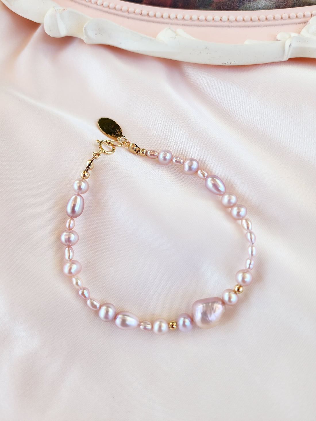 Lavender Pink Pearl Bracelet
