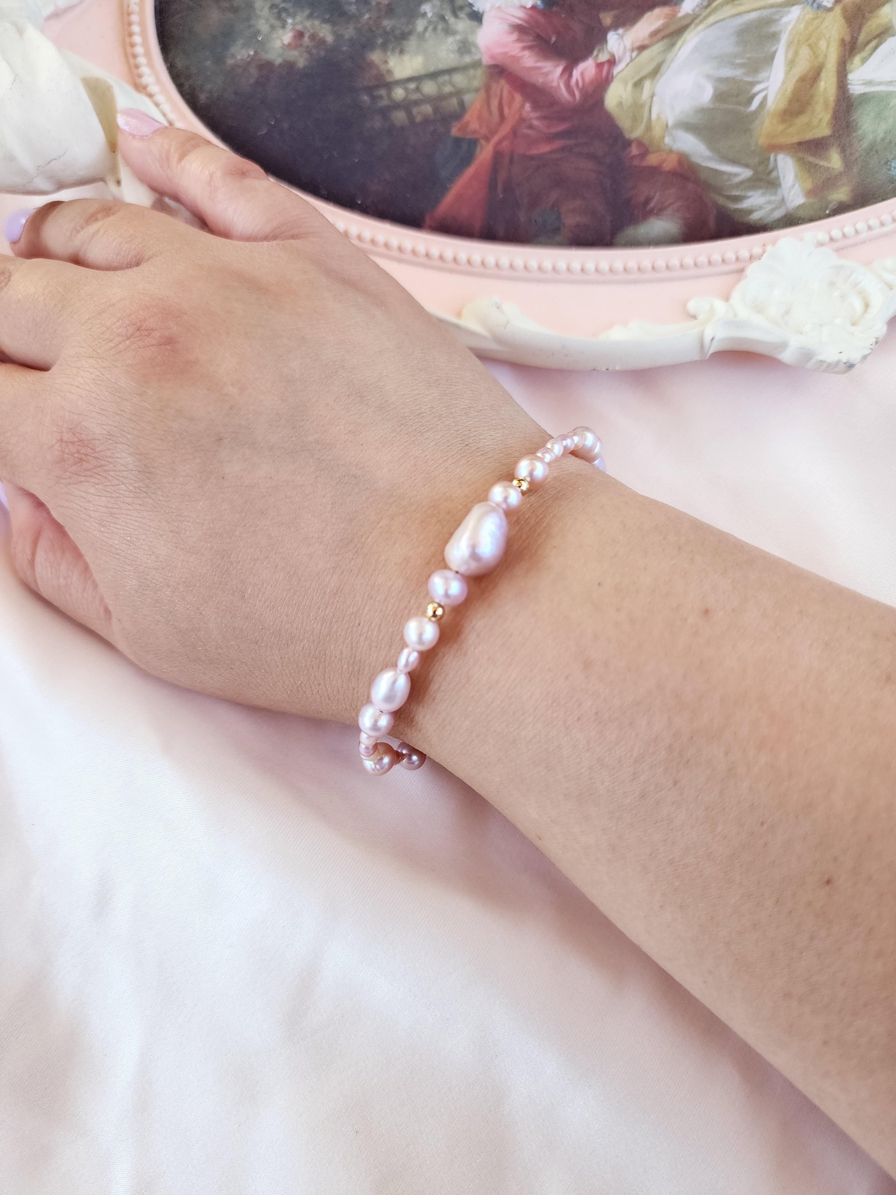 Lavender Pink Pearl Bracelet
