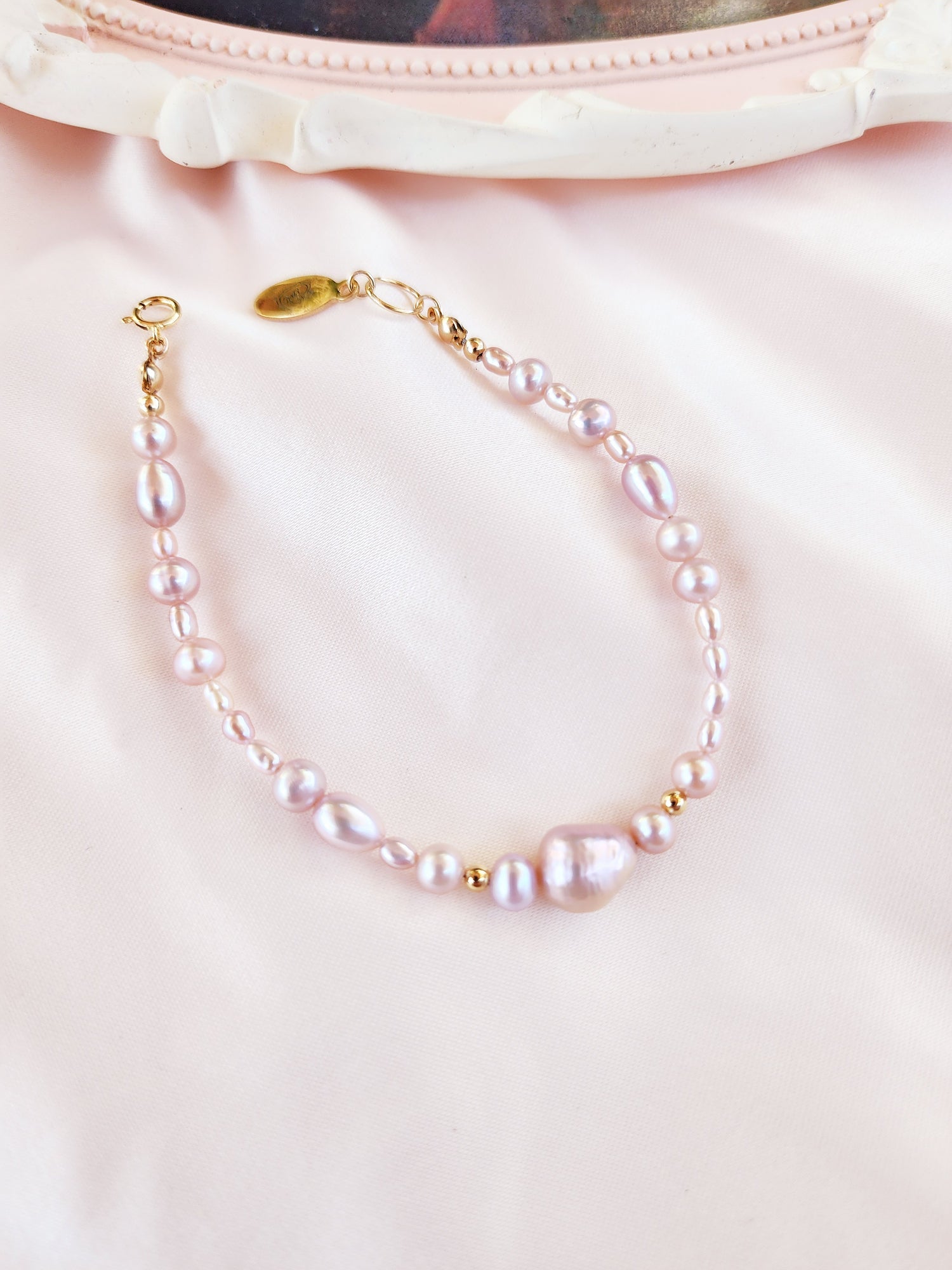 Lavender Pink Pearl Bracelet