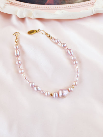 Lavender Pink Pearl Bracelet