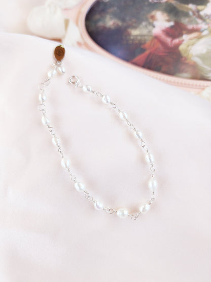 Linked Pearl Bracelet | Paris Pearl Bracelet Sterling Silver &amp; 14kt Gold Fill
