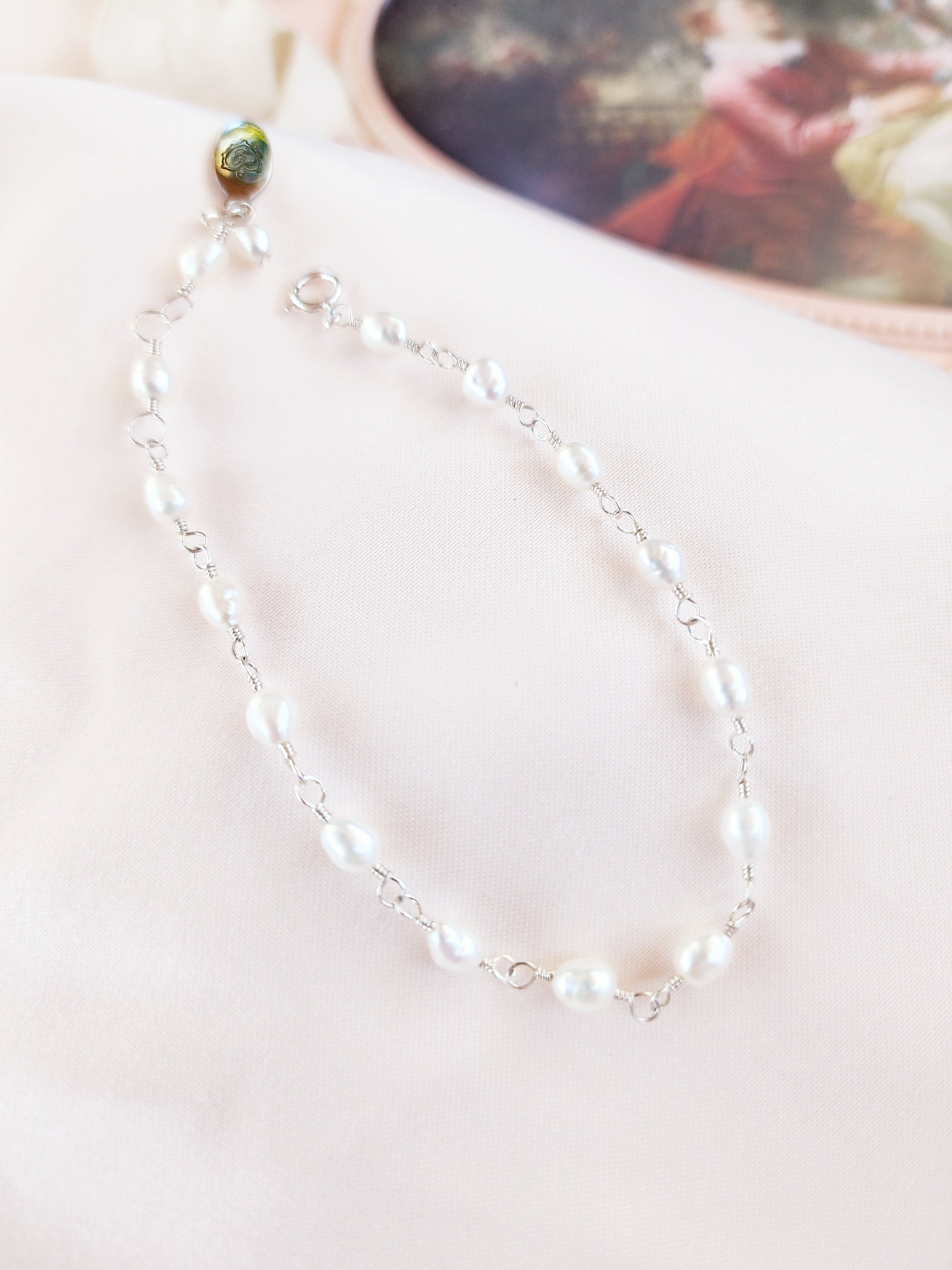 Linked Pearl Bracelet | Paris Pearl Bracelet Sterling Silver &amp; 14kt Gold Fill