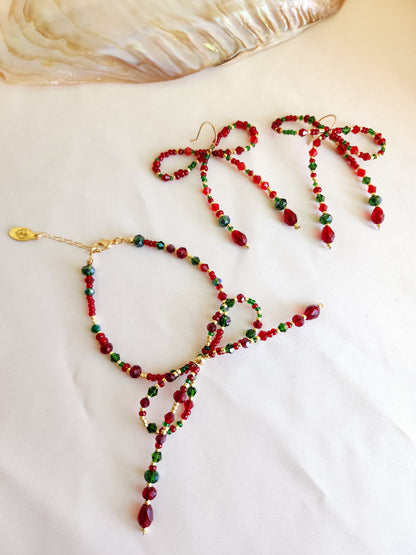 A New Christmas Bow Earrings Necklace Bracelet | Classic Christmas Bow Jewelry | R.Lauren Inspired | Ralph Lauren Christmas