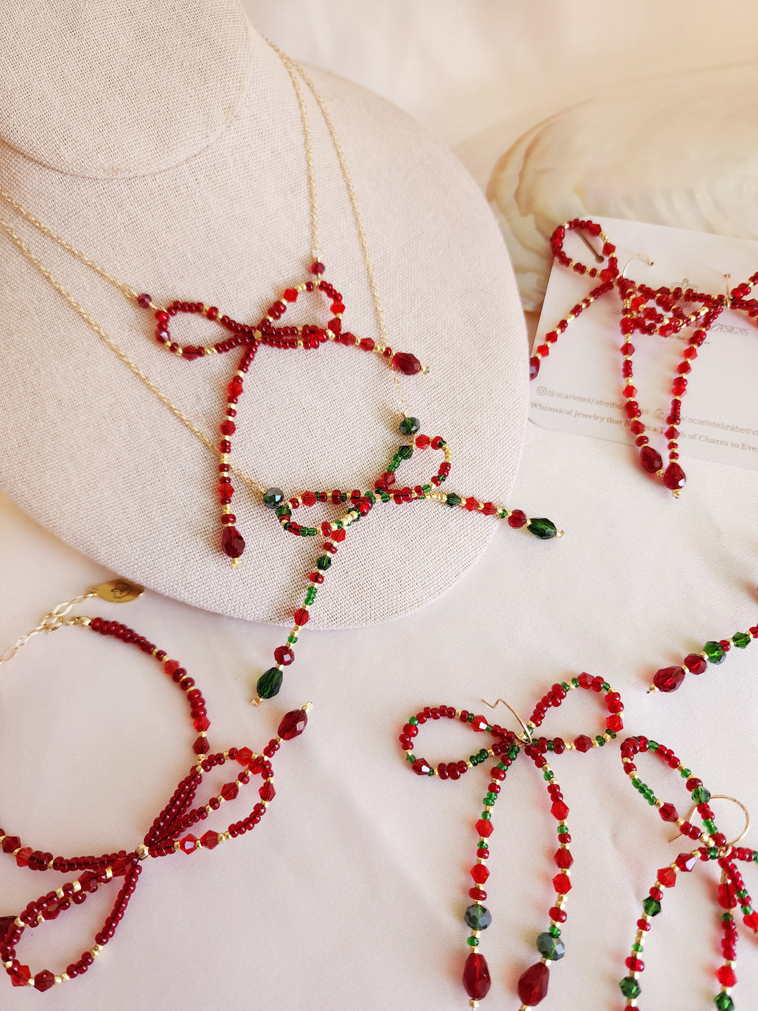 A New Christmas Bow Earrings Necklace Bracelet | Classic Christmas Bow Jewelry | R.Lauren Inspired | Ralph Lauren Christmas