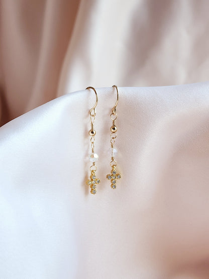Starry Night Cross Earrings