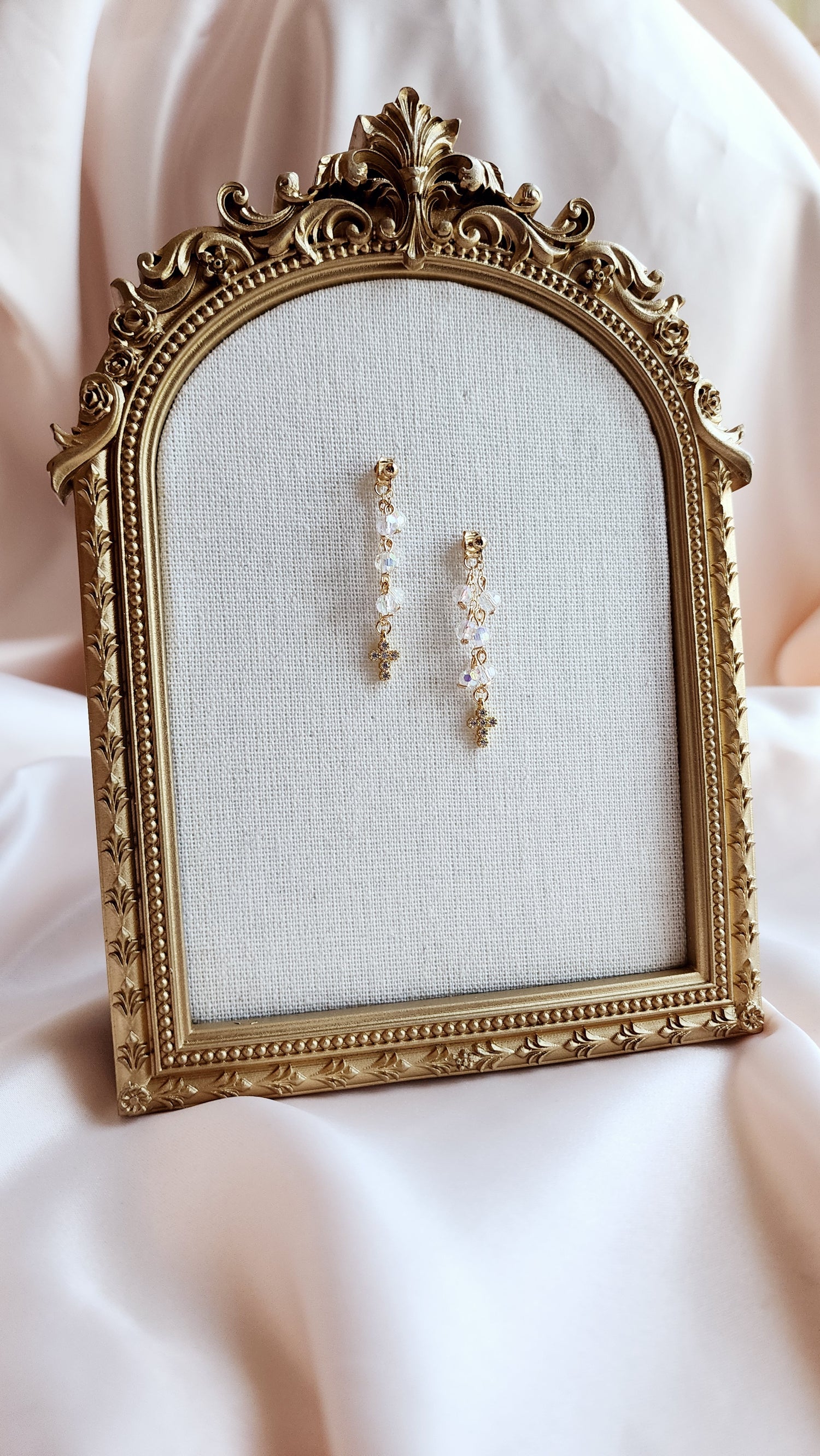 Crystal Cross Stud Earrings — Starry Night | 14kt Gold Fill &amp; Sterling Silver