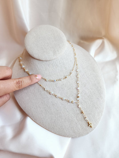 Crystal Layering Necklace — Halo | 14kt Gold Fill &amp; Sterling Silver