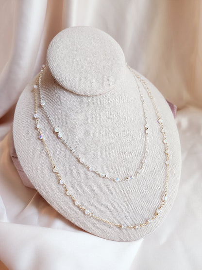 Crystal Layering Necklace — Halo | 14kt Gold Fill &amp; Sterling Silver