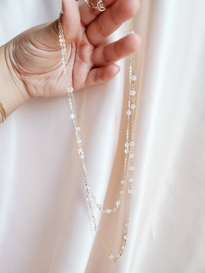 Crystal Layering Necklace — Halo | 14kt Gold Fill &amp; Sterling Silver