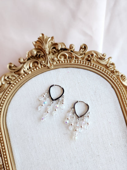 Crystal Huggie Hoop Earrings — Dangling Crystal Hoops | 14kt Gold Fill &amp; Sterling Silver