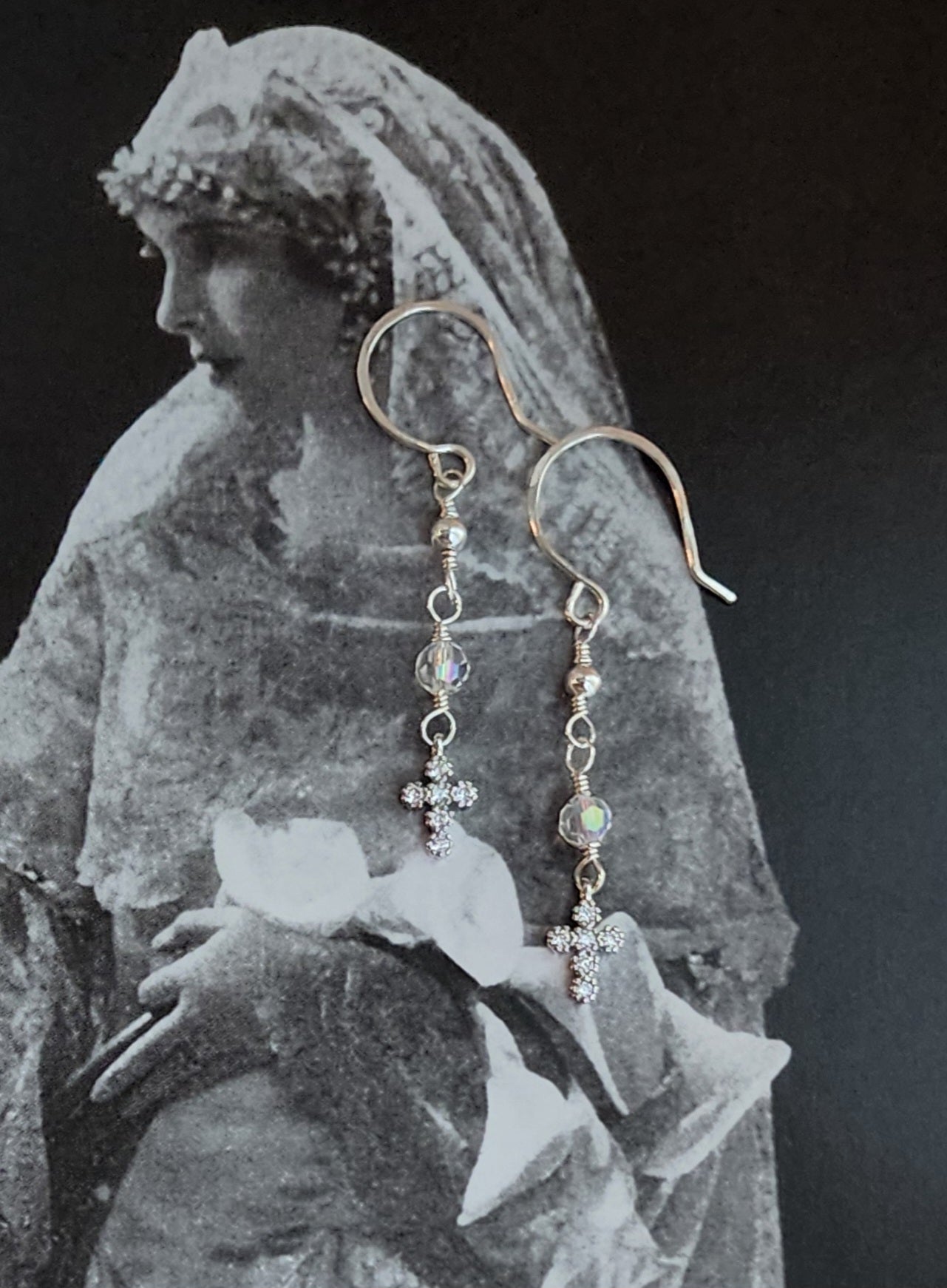 Starry Night Cross Earrings