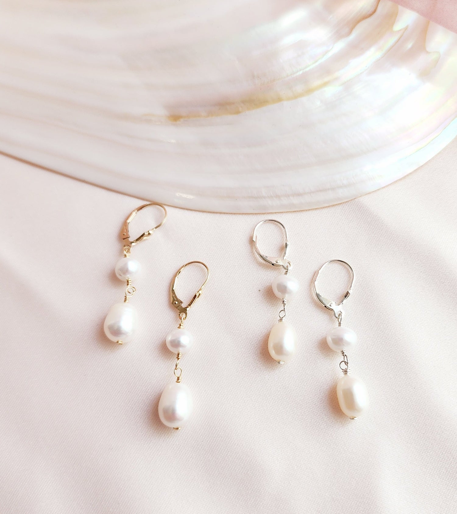 Top View Leverback earrings for sensitive earrings for people who prefer secured earrings