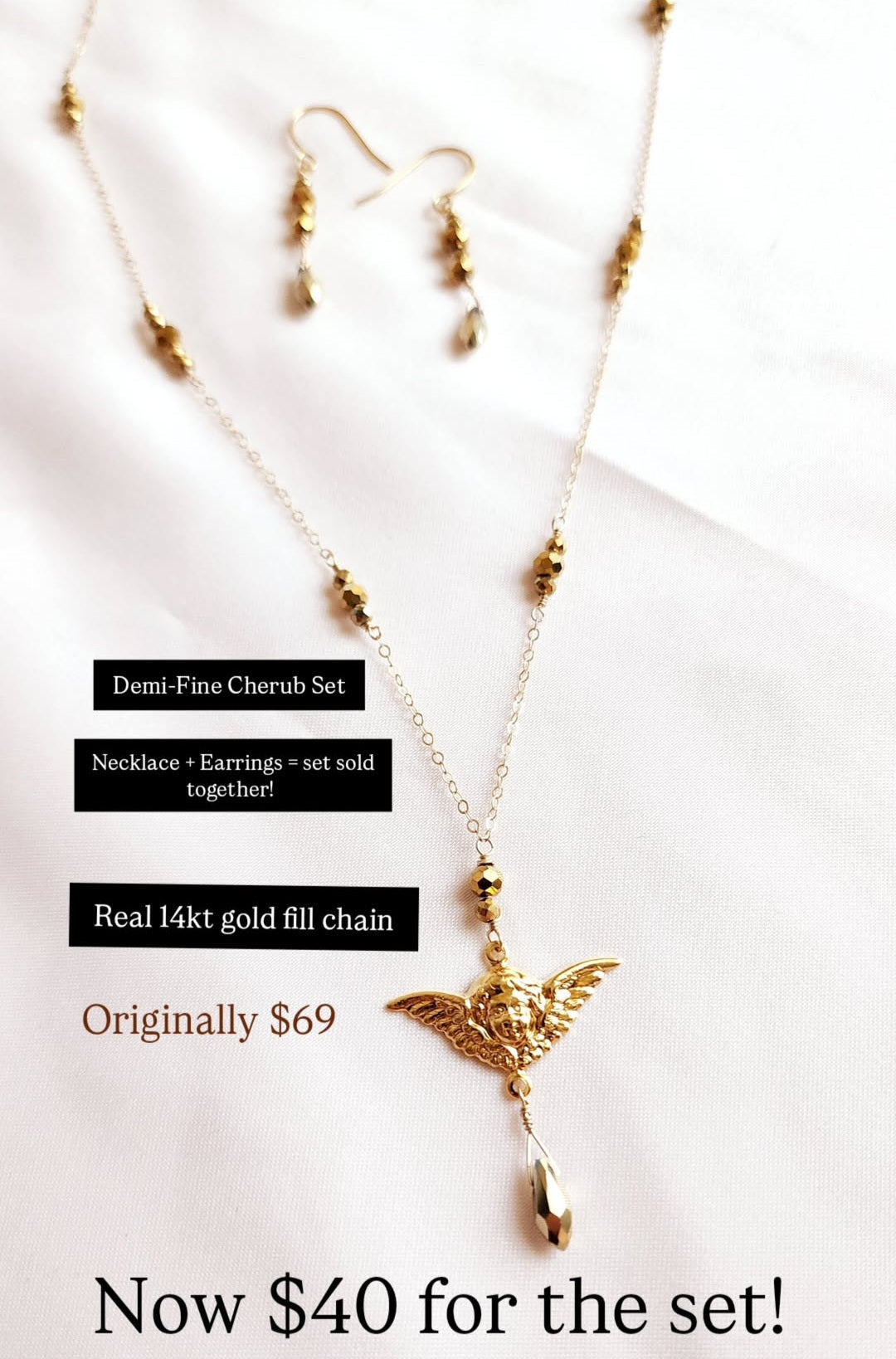 Cherub Necklace Set | 14kt gold fill