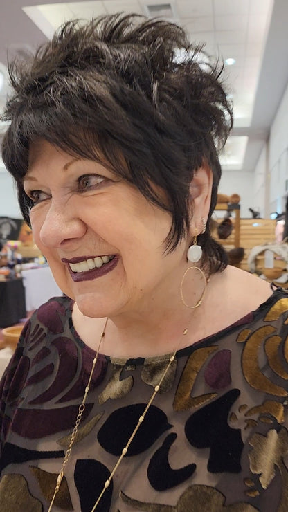 Coin Pearl Hoops | Darla Pearl Sterling and Gold