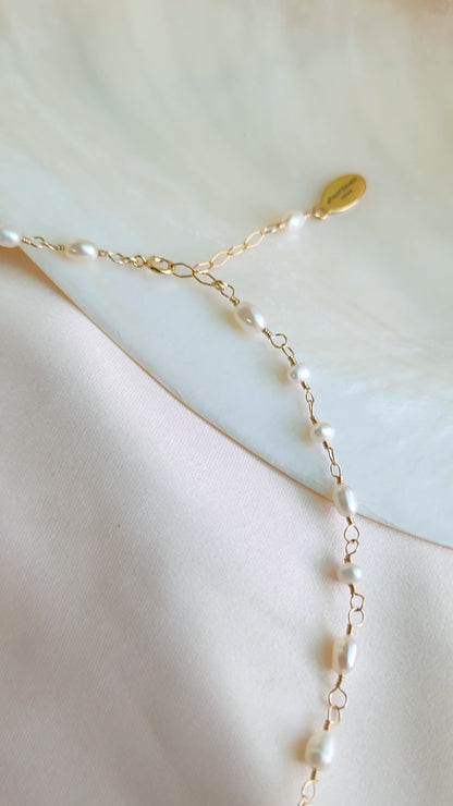 Linked Pearl Necklace | Sterling Silver &amp; Gold