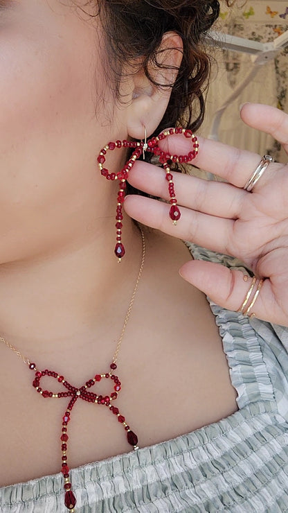 A New Christmas Bow Earrings Necklace Bracelet | Classic Christmas Bow Jewelry | R.Lauren Inspired | Ralph Lauren Christmas