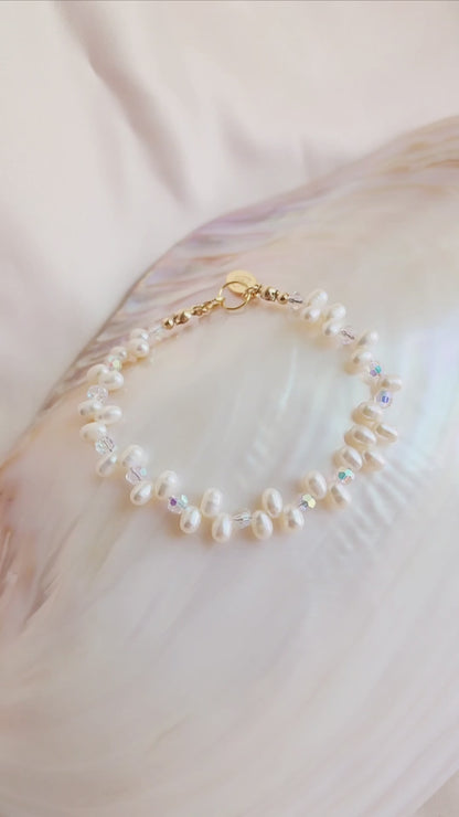AB Crystal and Pearl Bracelet