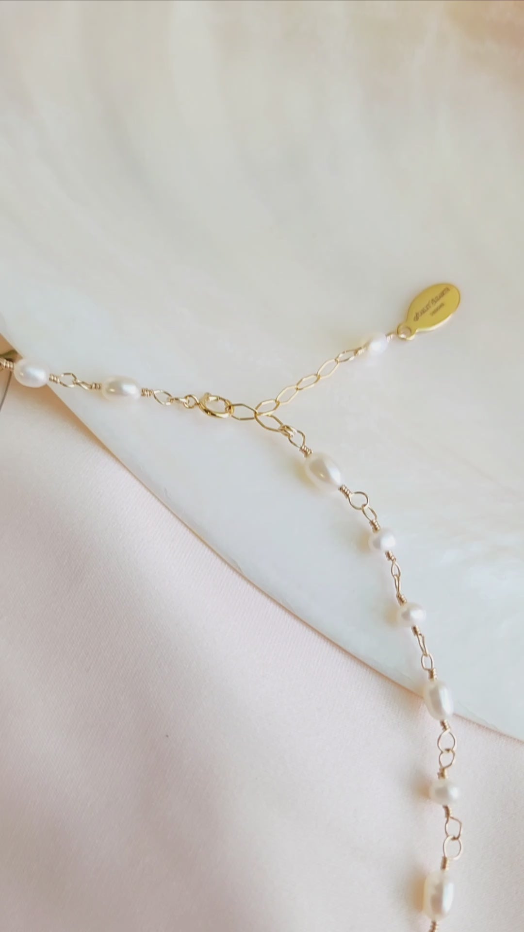 Linked Pearl Necklace | Sterling Silver &amp; Gold