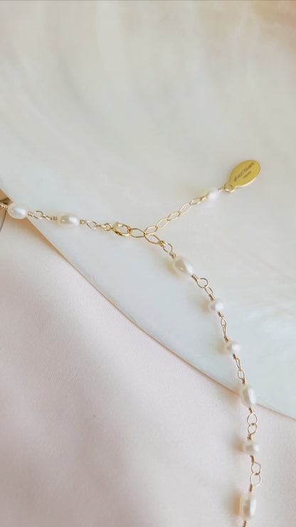 Linked Pearl Necklace | Sterling Silver &amp; Gold