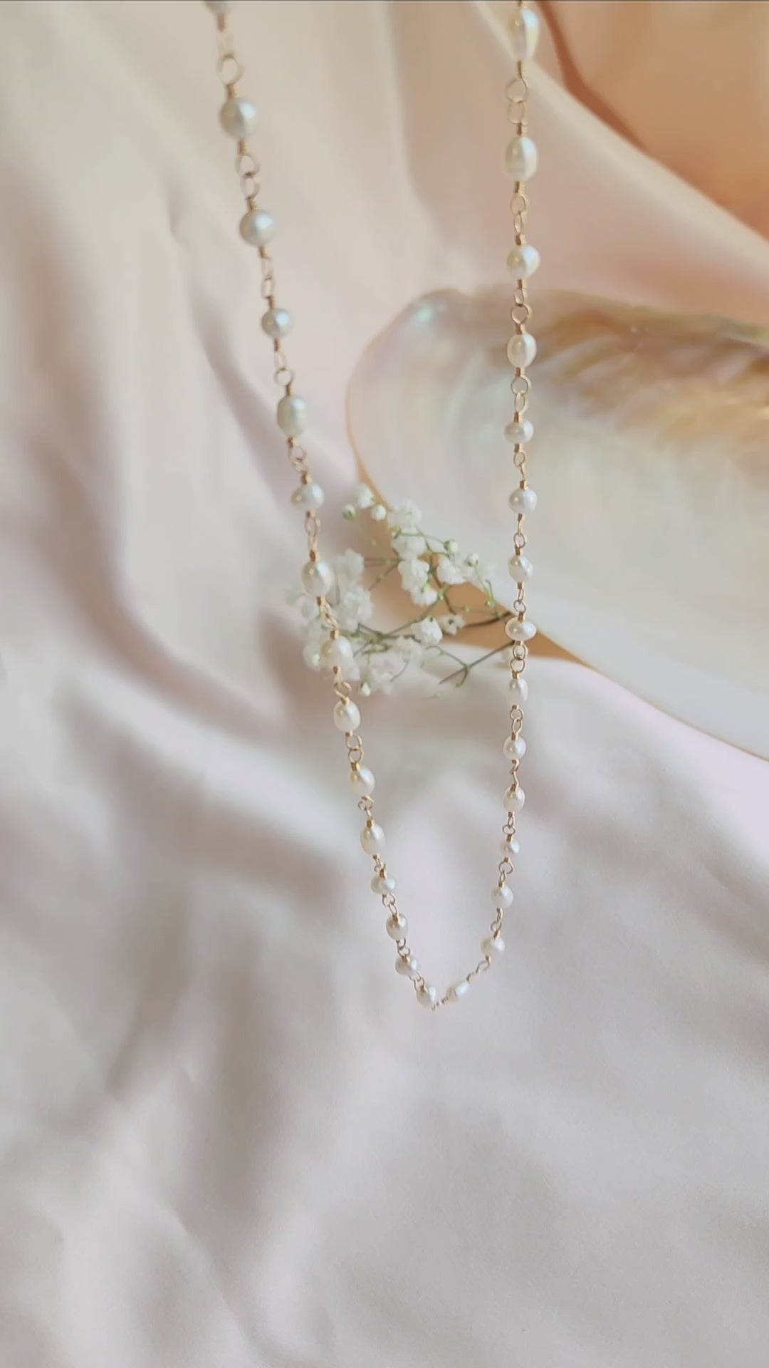 Linked Pearl Necklace | Sterling Silver &amp; Gold