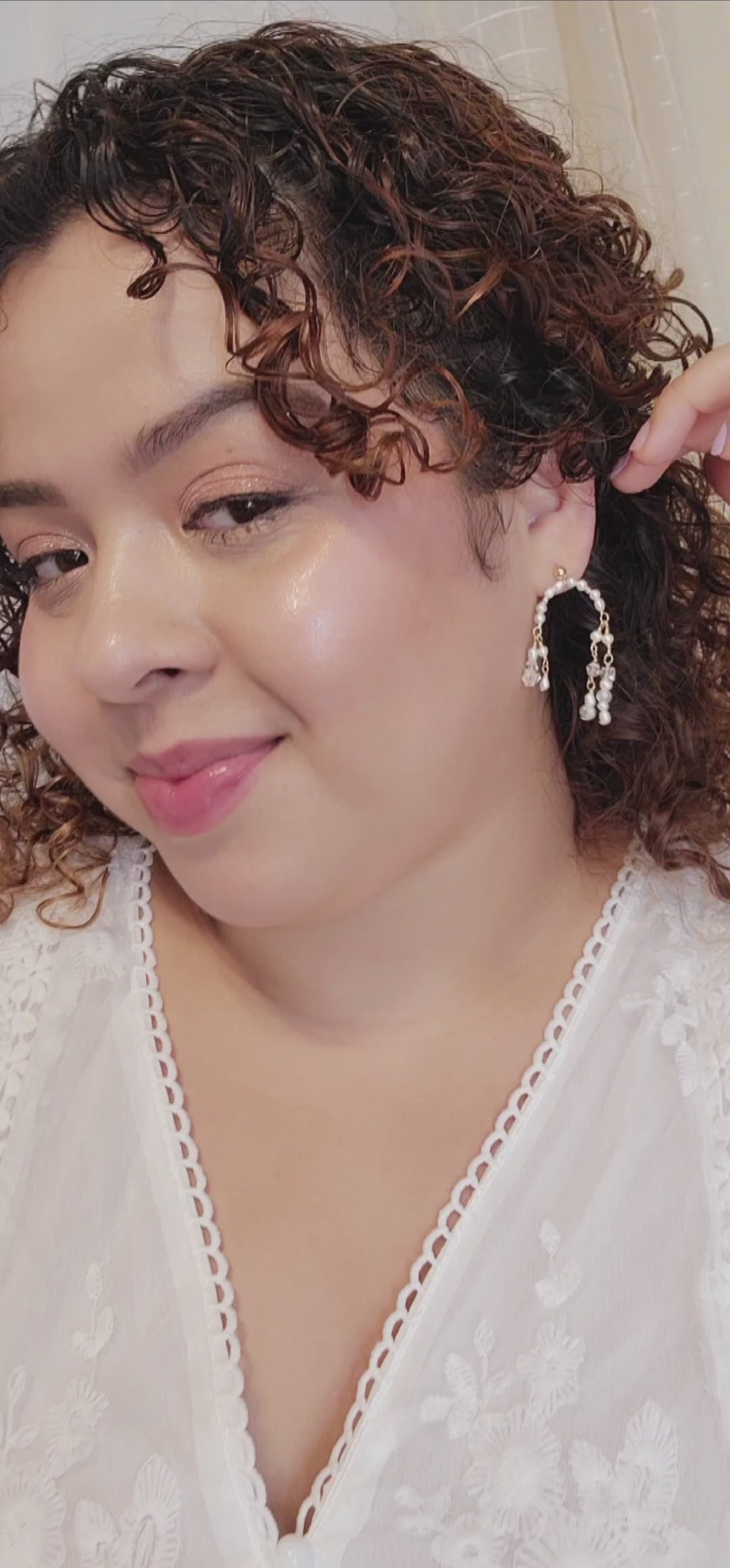 Crystal Pearl Cascading Statement Studs | Audrey Statement Studs