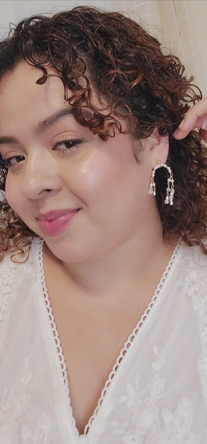 Crystal Pearl Cascading Statement Studs | Audrey Statement Studs