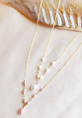 Top View inspired after the regency era are these adorable petite pearl necklaces made to fit small to large necklaces for a romantic look